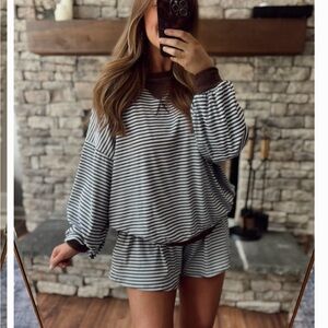 Bucketlist Striped Lounge Set - Blue and Brown